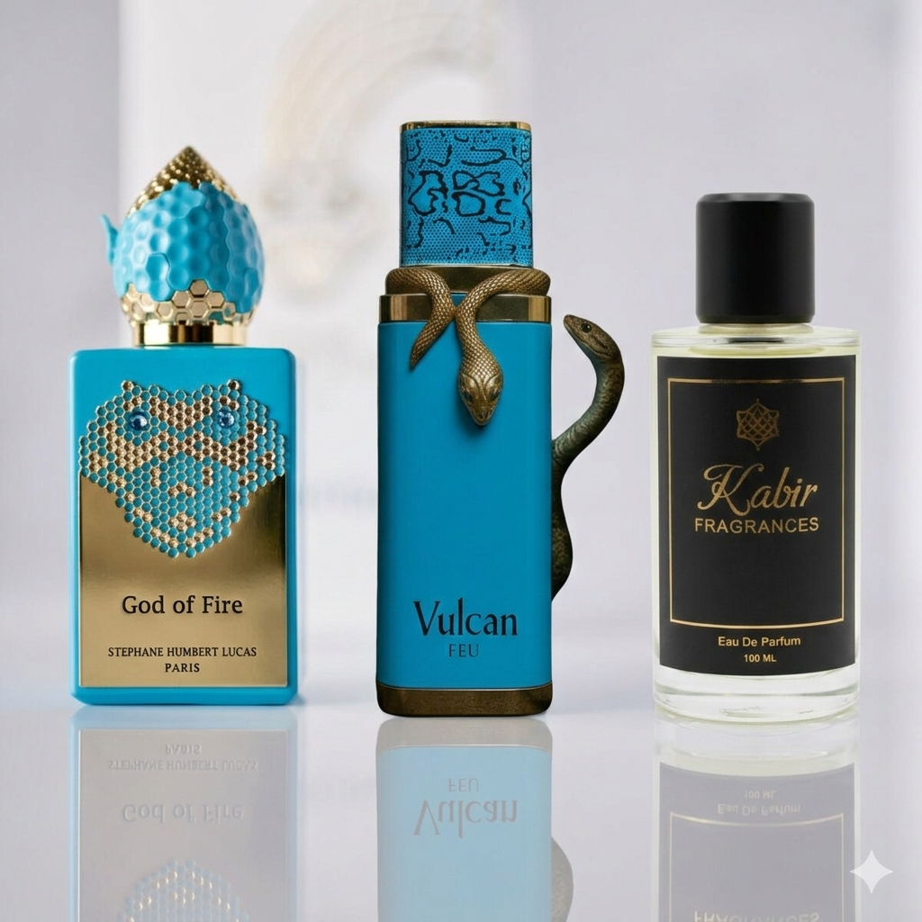 “Kabir Fragrances God of Fire inspired perfume – mango oud luxury long lasting niche fragrance made in India”